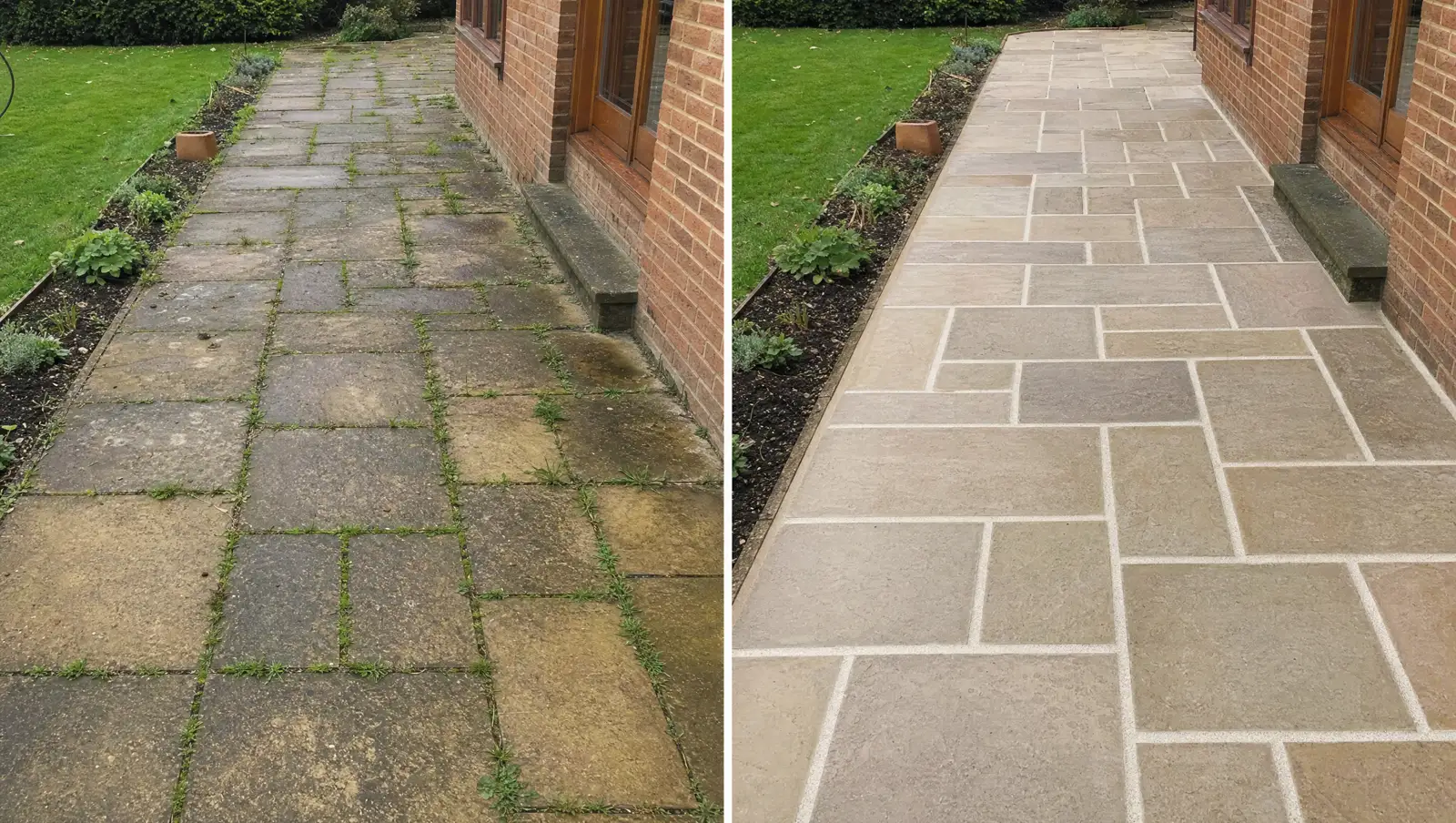 Paving repointing before and after