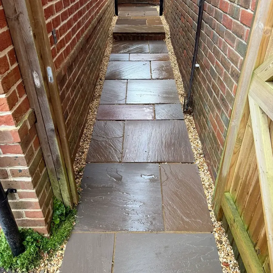 Patio repointing and exterior cleaning example