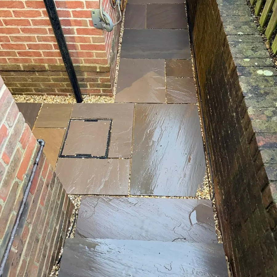 Patio repointing and paving joint example